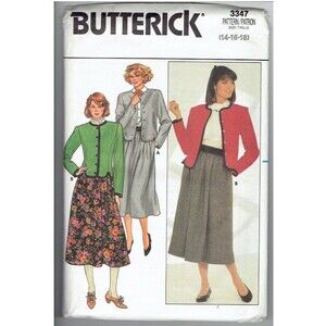 Butterick Sewing Pattern 3347 Women's Jacket & Skirt Uncut NEW SIzes 14-16-18